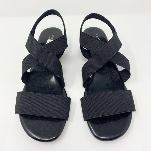 Black Heeled Sandals Comfort Plus By Predictions - Picture 1 of 5